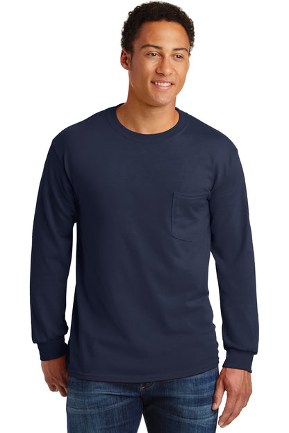 Gildan- Gildan® - Ultra Cotton® 100% US Cotton Long Sleeve T-Shirt with Pocket. 2410-Medtech- 2