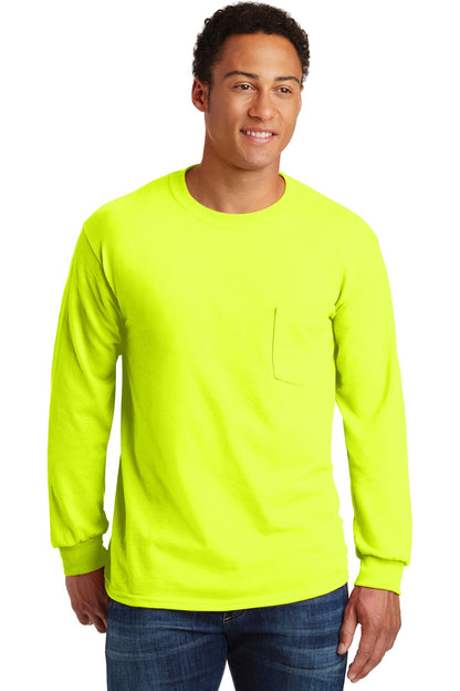 Gildan- Gildan® - Ultra Cotton® 100% US Cotton Long Sleeve T-Shirt with Pocket. 2410-Medtech- 4