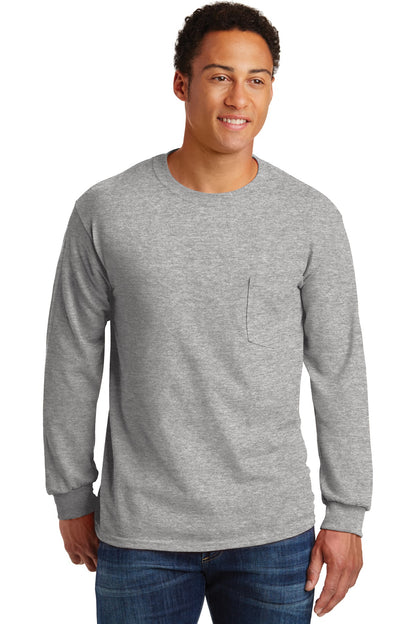 Gildan- Gildan® - Ultra Cotton® 100% US Cotton Long Sleeve T-Shirt with Pocket. 2410-Medtech- 5