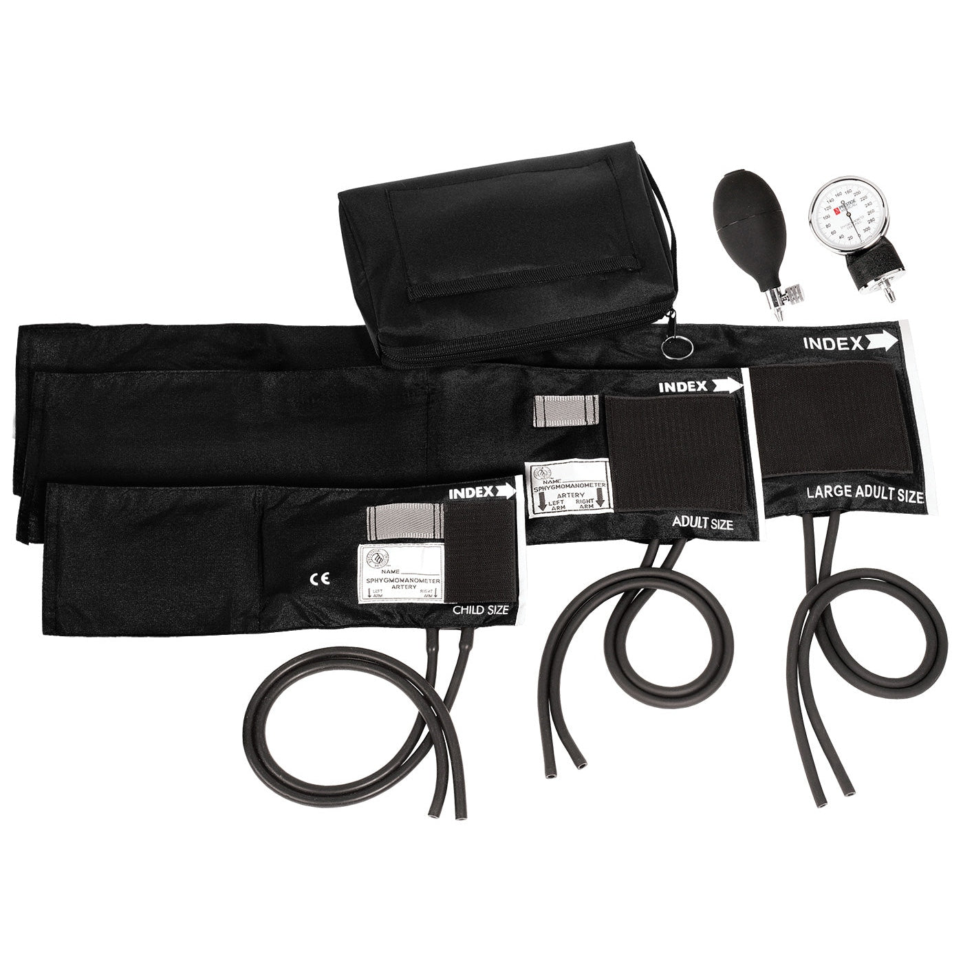 3-in-1 Aneroid Sphygmomanometer Set & Carrying Case