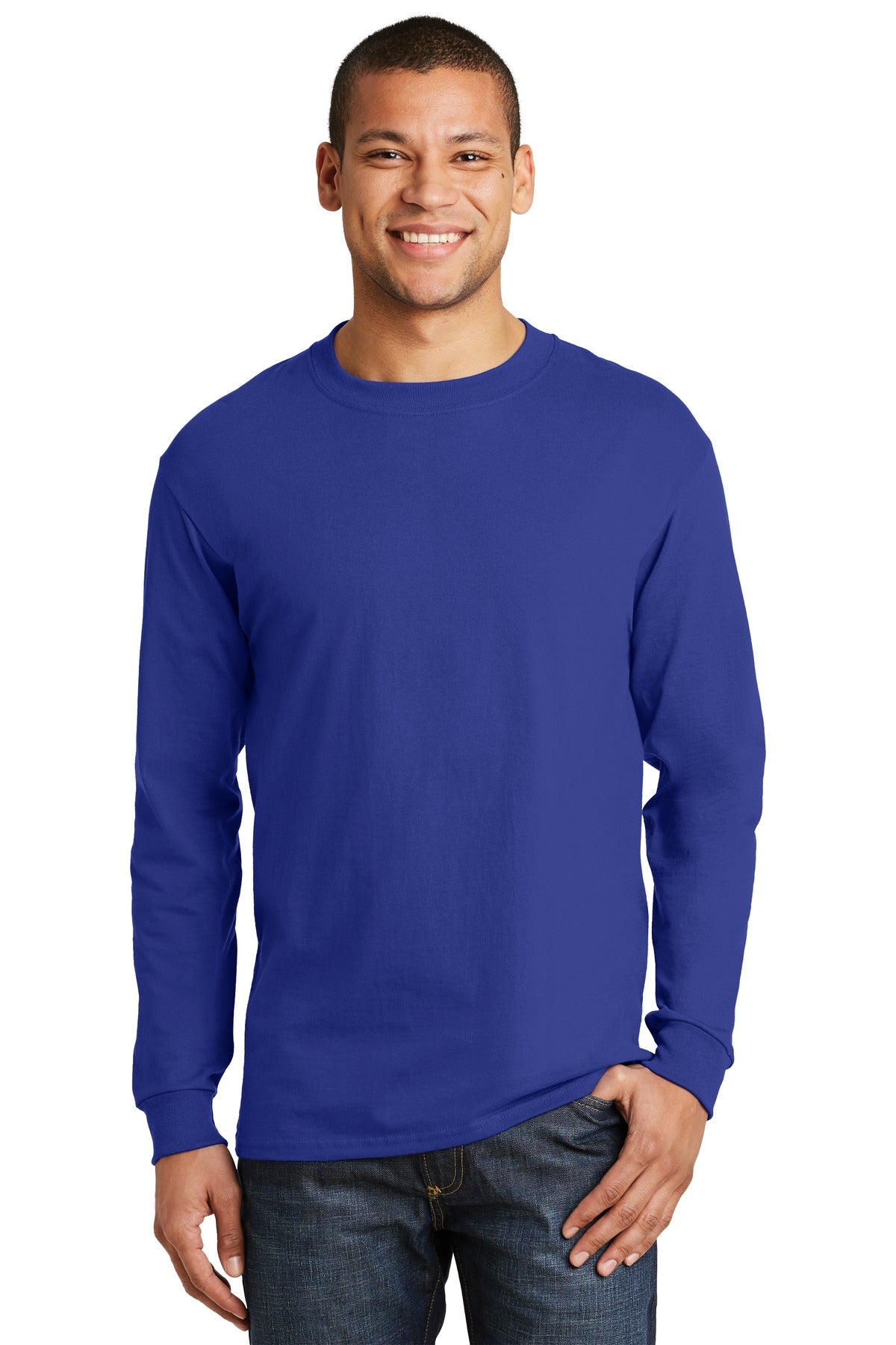 Hanes- Hanes® Beefy-T® - 100% Cotton Long Sleeve T-Shirt. 5186-Medtech- 6