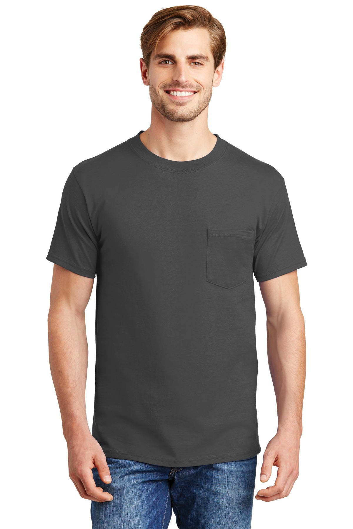 Hanes- Hanes® Beefy-T® - 100% Cotton T-Shirt with Pocket. 5190-Medtech- 12