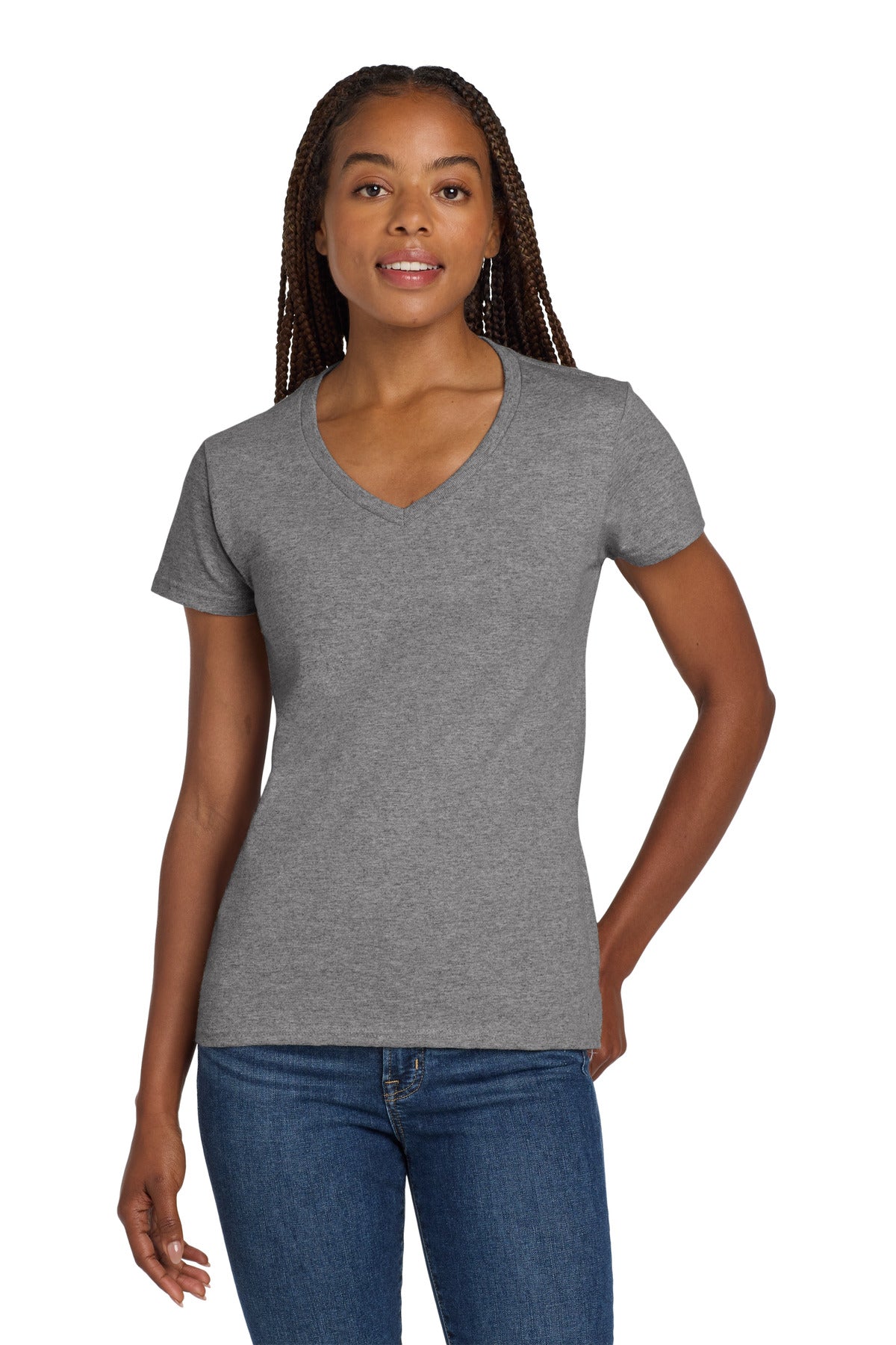 Gildan- Gildan® Women's Heavy Cotton™ 100% Cotton V-Neck T-Shirt. 5V00L-Medtech- 4