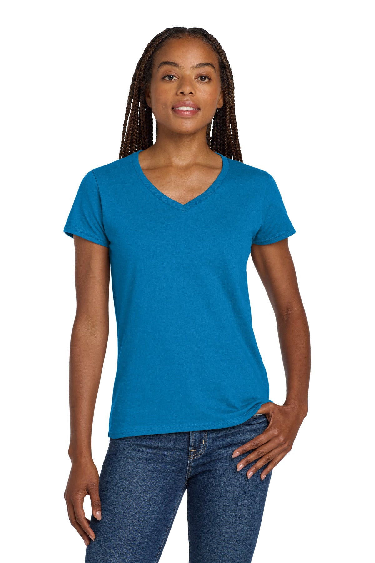 Gildan- Gildan® Women's Heavy Cotton™ 100% Cotton V-Neck T-Shirt. 5V00L-Medtech- 9