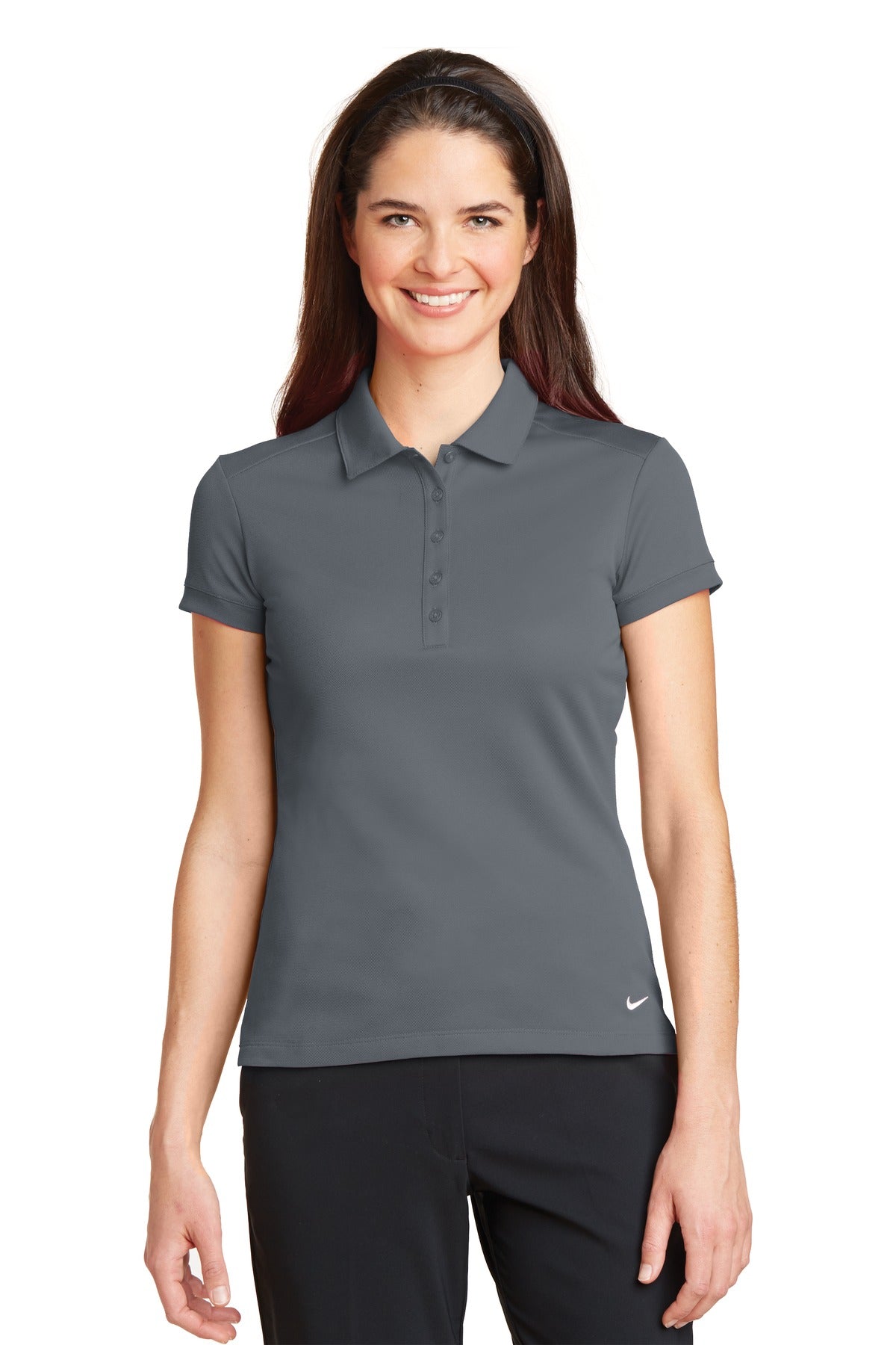 Nike- Nike Women's Dri-FIT Solid Icon Pique Modern Fit Polo. 746100-Medtech- 2