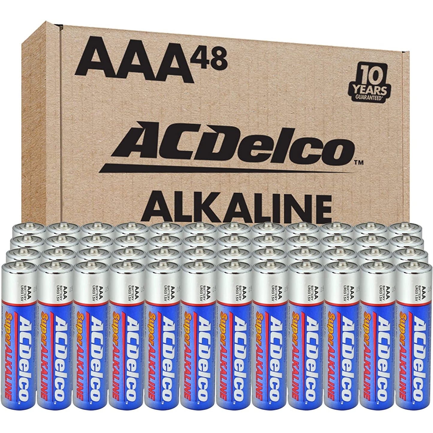 ACDelco 48-Count AAA Batteries, Maximum Power Super Alkaline Battery, 10-Year Shelf Life