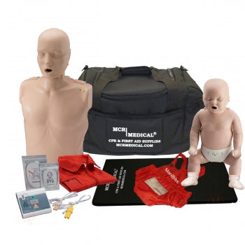 Adult & Infant CPR Manikins with Feedback, AED Trainer Kit & CarryAll-S