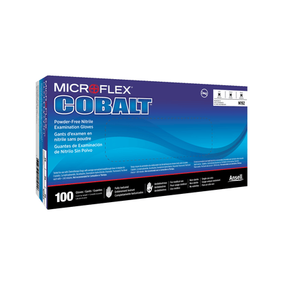 Ansell MICROFLEX® Cobalt® N19 Blue Nitrile Exam Gloves, BX/100