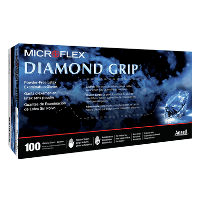 Ansell MICROFLEX® Diamond Grip® MF-300 Disposable Latex Gloves, BX/100