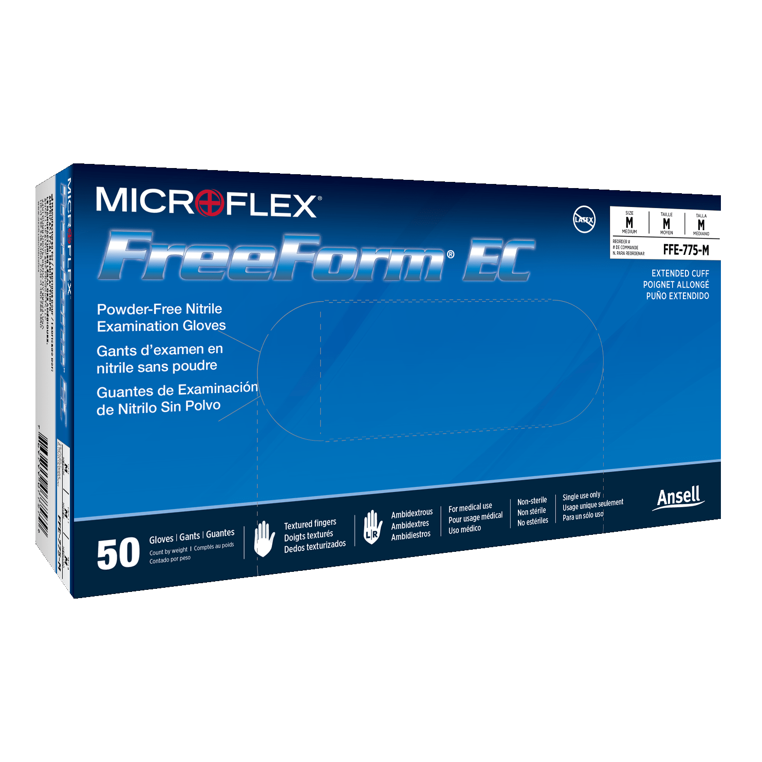 Ansell MICROFLEX® FreeForm® EC Nitrile Gloves, BX/50