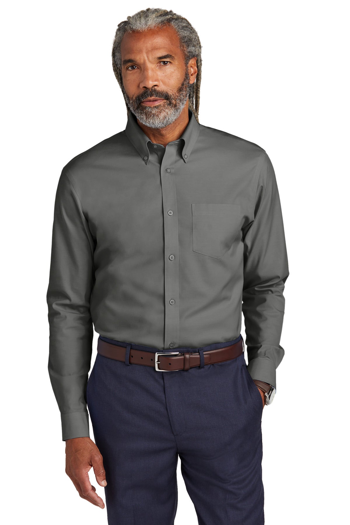 Brooks Brothers- Brooks Brothers® Wrinkle-Free Stretch Pinpoint Shirt BB18000-Medtech- 2