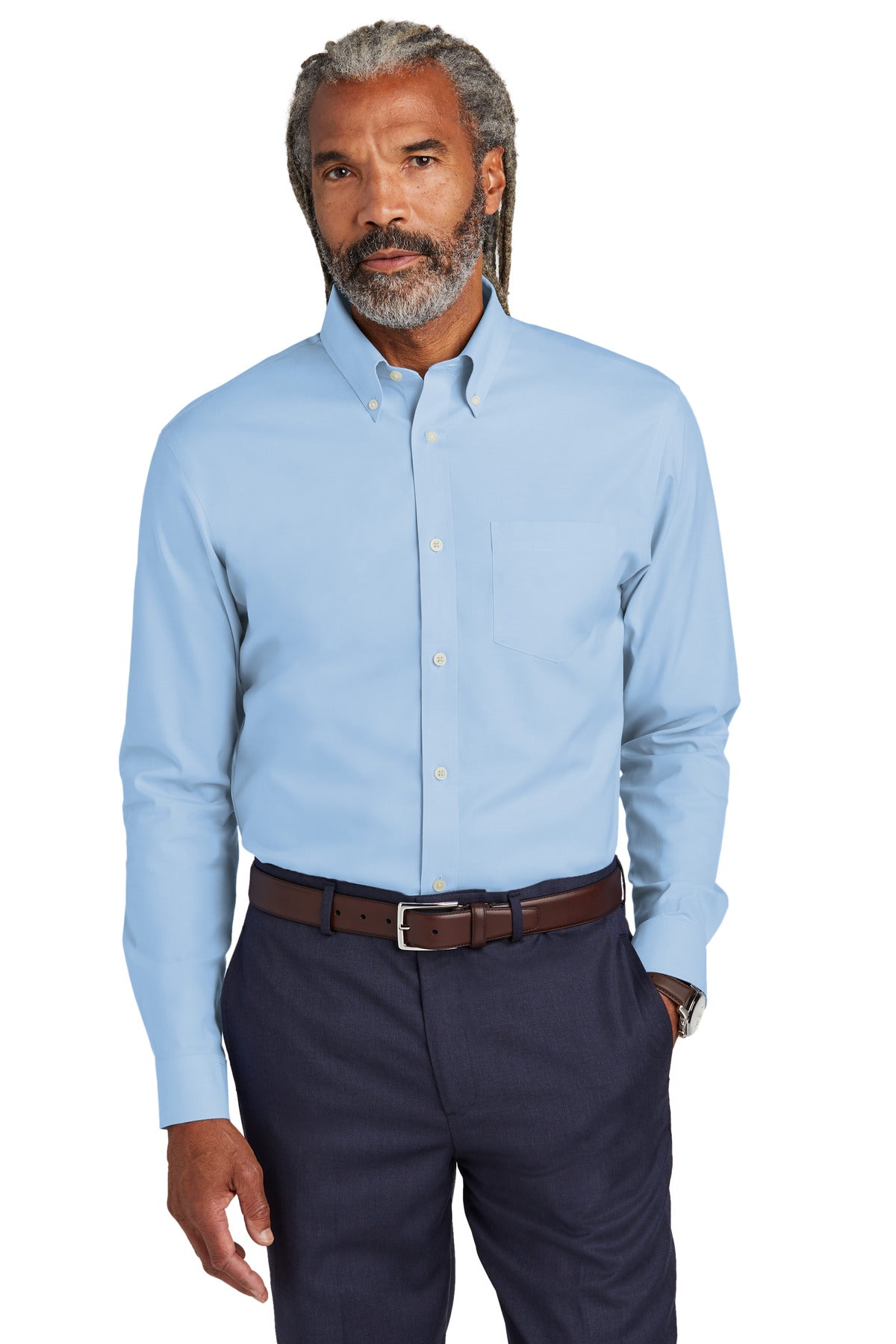 Brooks Brothers- Brooks Brothers® Wrinkle-Free Stretch Pinpoint Shirt BB18000-Medtech- 3