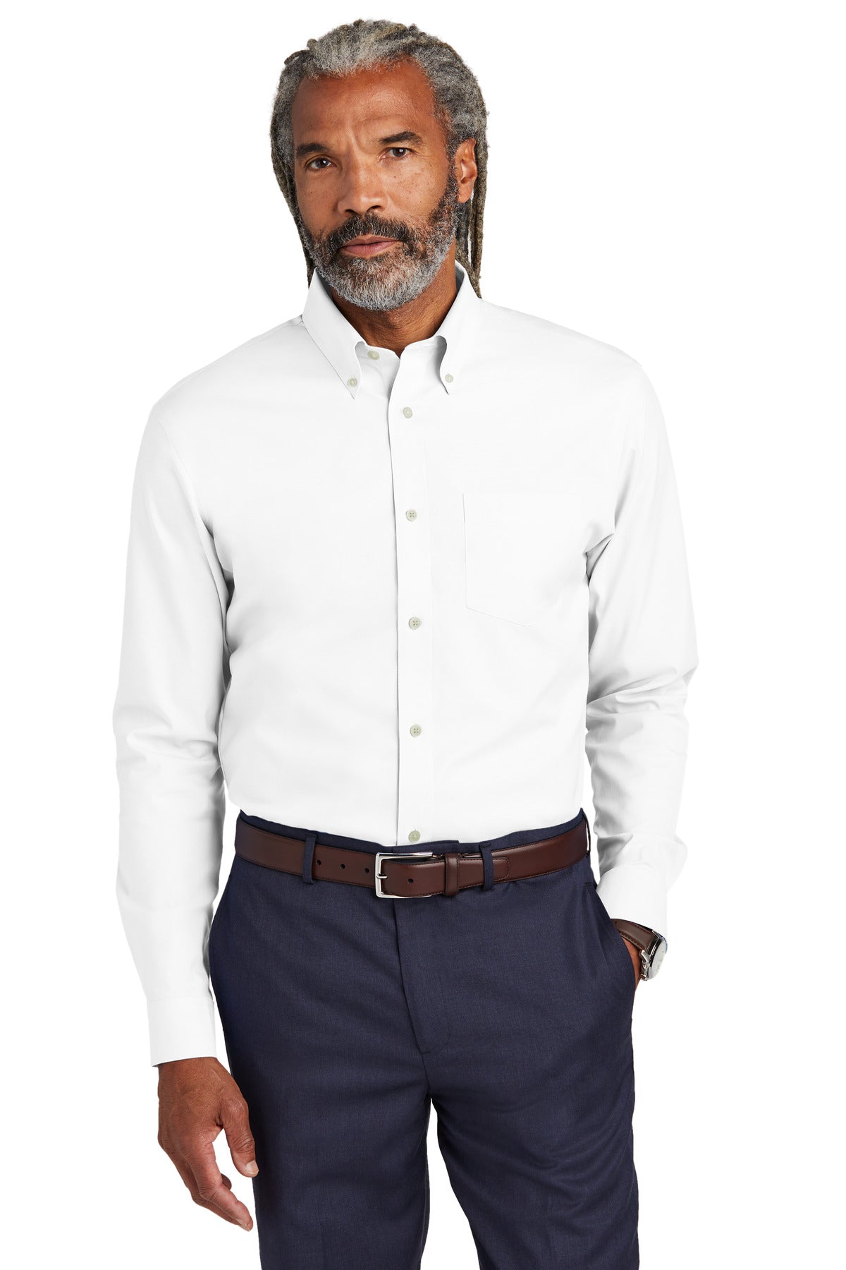 Brooks Brothers- Brooks Brothers® Wrinkle-Free Stretch Pinpoint Shirt BB18000-Medtech- 4