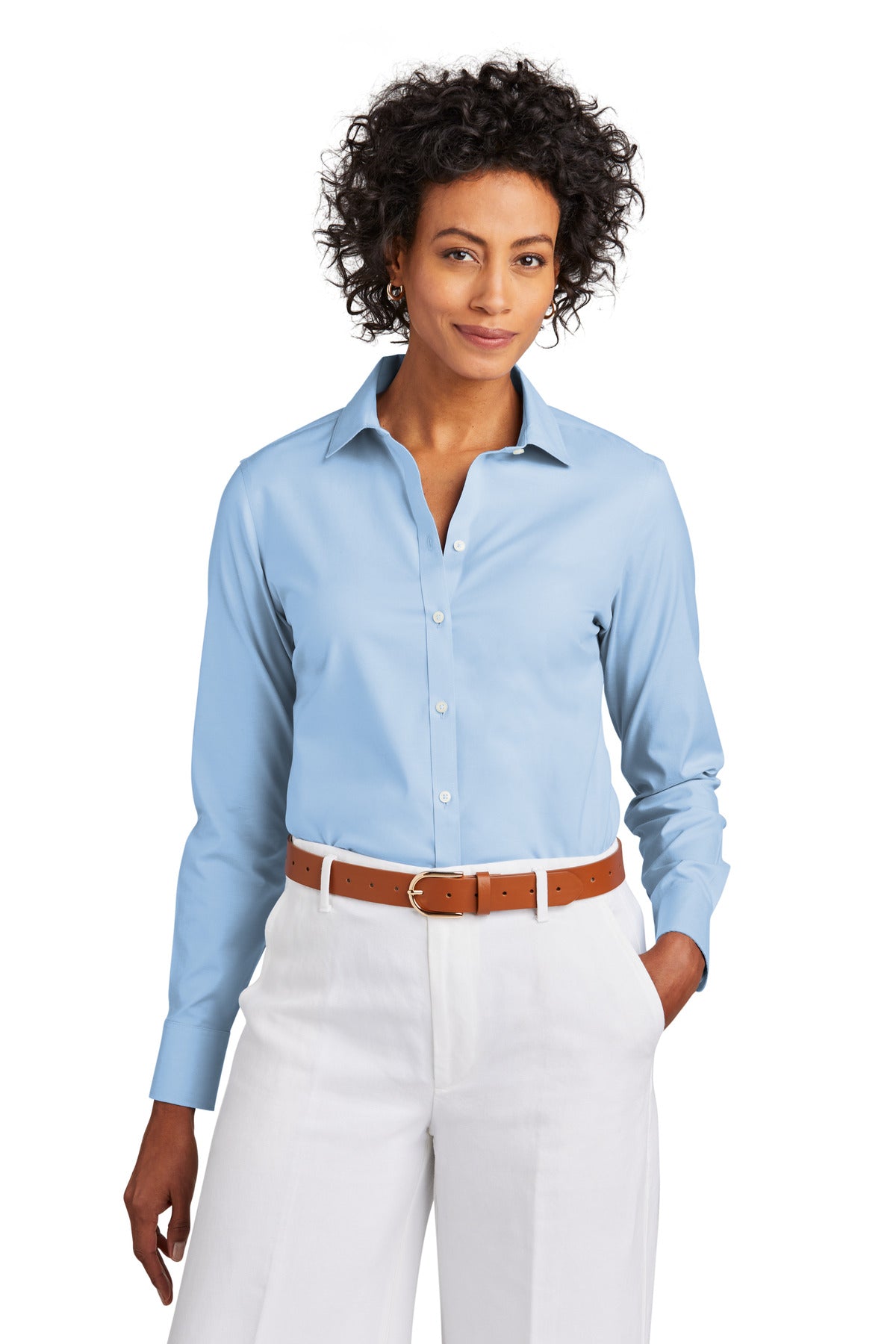 Brooks Brothers- Brooks Brothers® Women's Wrinkle-Free Stretch Pinpoint Shirt BB18001-Medtech- 3