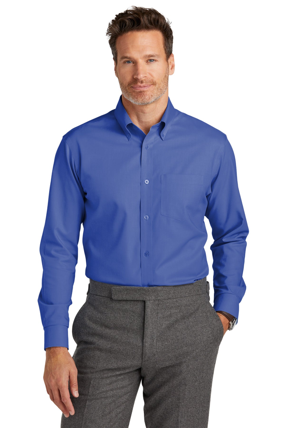 Brooks Brothers- Brooks Brothers® Wrinkle-Free Stretch Nailhead Shirt BB18002-Medtech- 2