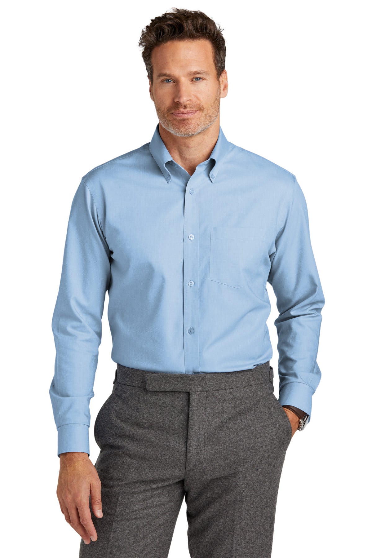 Brooks Brothers- Brooks Brothers® Wrinkle-Free Stretch Nailhead Shirt BB18002-Medtech- 5