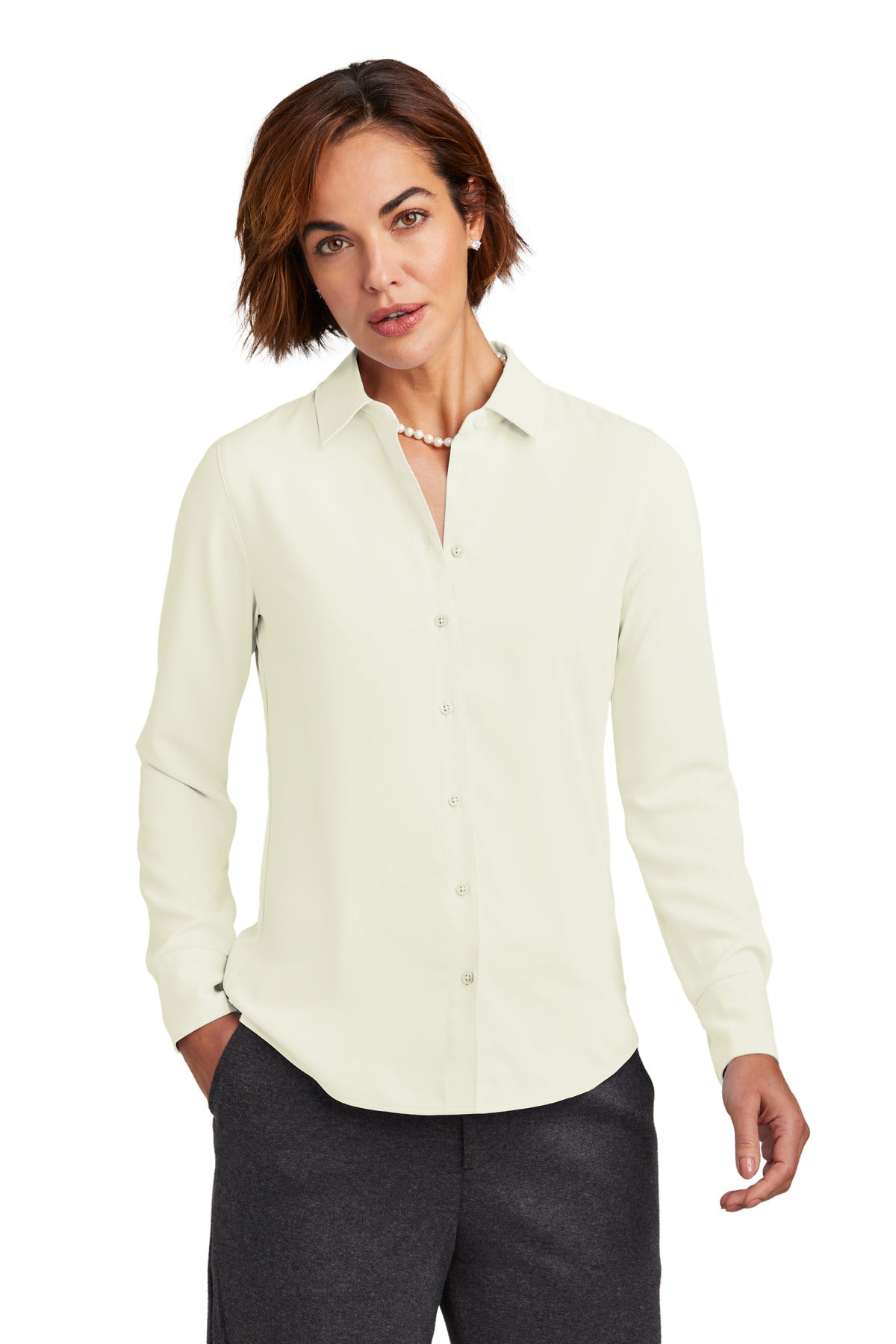 Brooks Brothers- Brooks Brothers® Women's Full-Button Satin Blouse BB18007-Medtech- 3