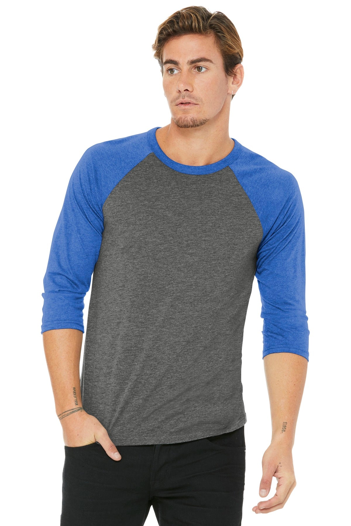 Bella + Canvas- BELLA+CANVAS ® Unisex 3/4-Sleeve Baseball Tee. BC3200-Medtech- 13