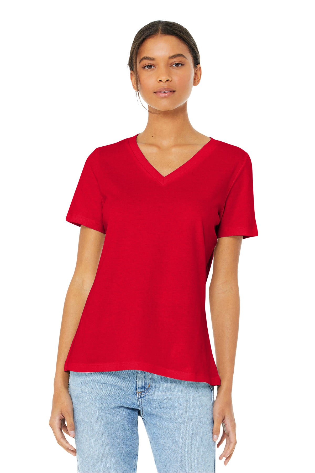 Bella + Canvas- BELLA+CANVAS ® Women's Relaxed Jersey Short Sleeve V-Neck Tee. BC6405-Medtech- 3