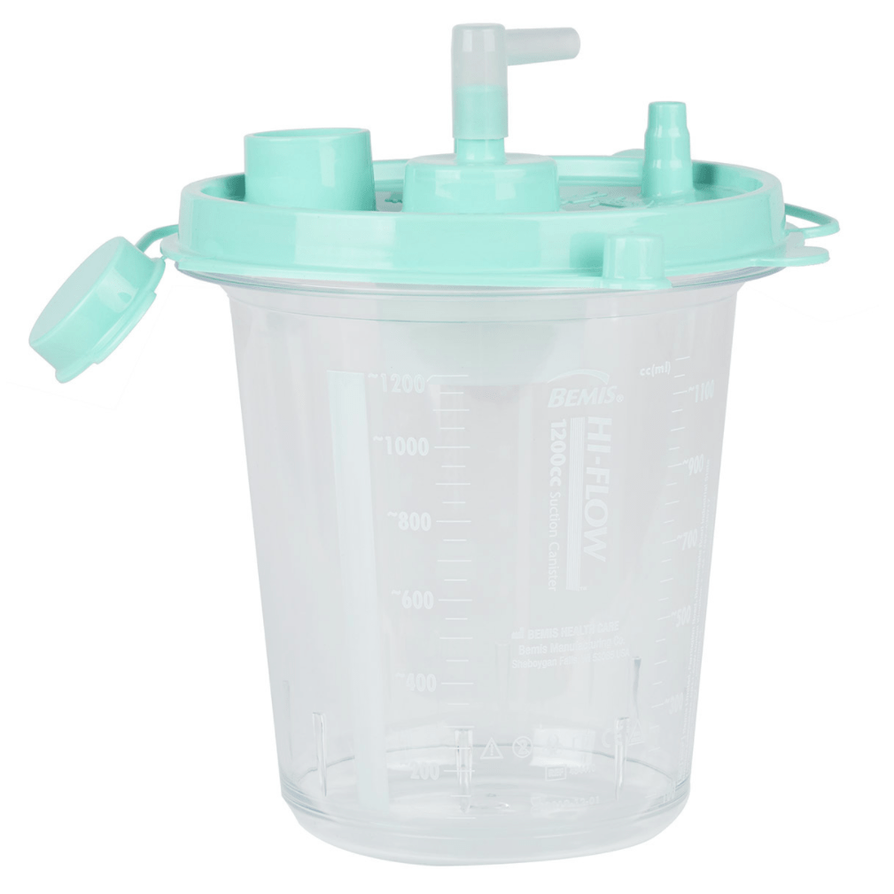 Bemis® Hi-Flow™ Suction Canister with Aerostat Filter, 1200cc, Green