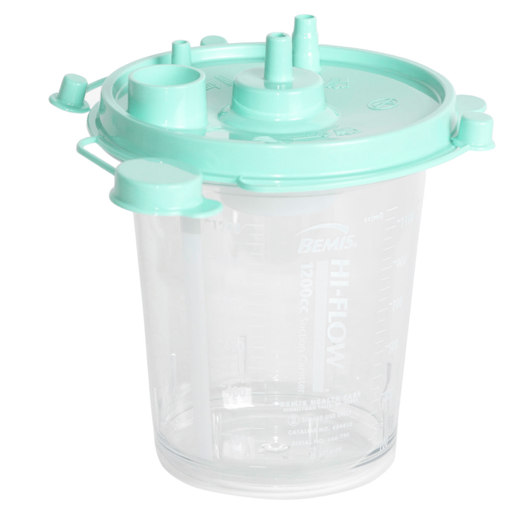 Bemis® Hi-Flow™ Suction Canister with Aerostat Filter, 1200cc, Green