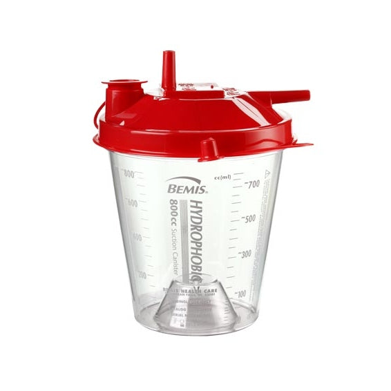 Bemis® Hydrophobic Rigid Suction Canister, 800cc, Red – MedTech