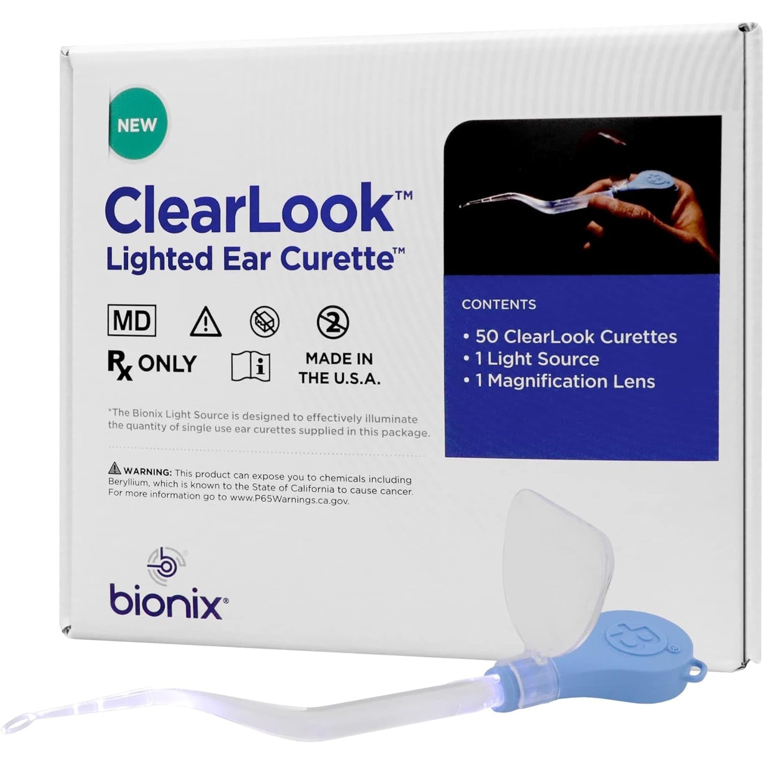 Bionix - ClearLook Lighted FlexLoop Ear Curette Tool,