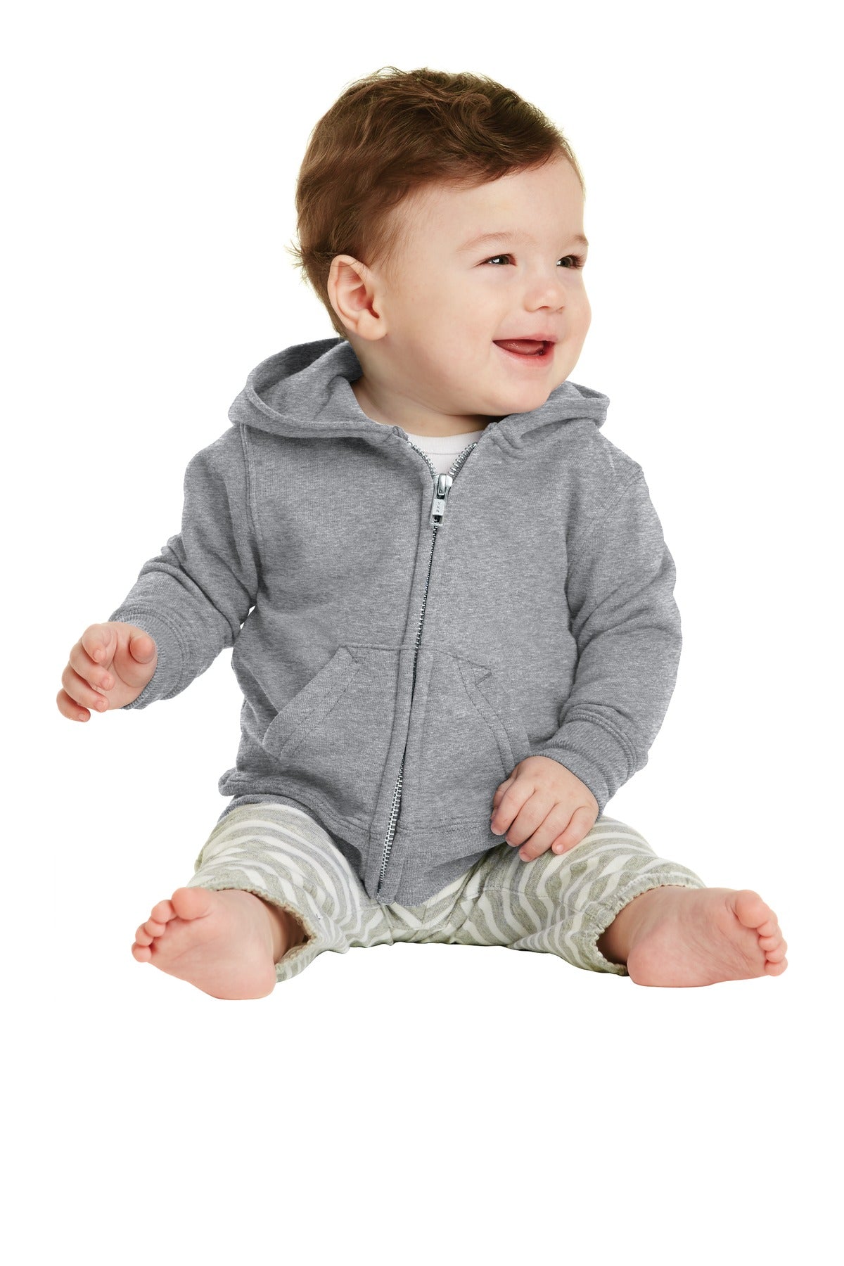 Port & Company- Port & Company® Infant Core Fleece Full-Zip Hooded Sweatshirt. CAR78IZH-Medtech- 1