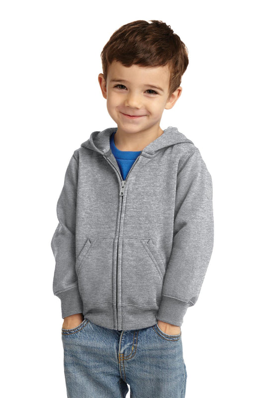 Port & Company- Port & Company® Toddler Core Fleece Full-Zip Hooded Sweatshirt. CAR78TZH-Medtech- 1