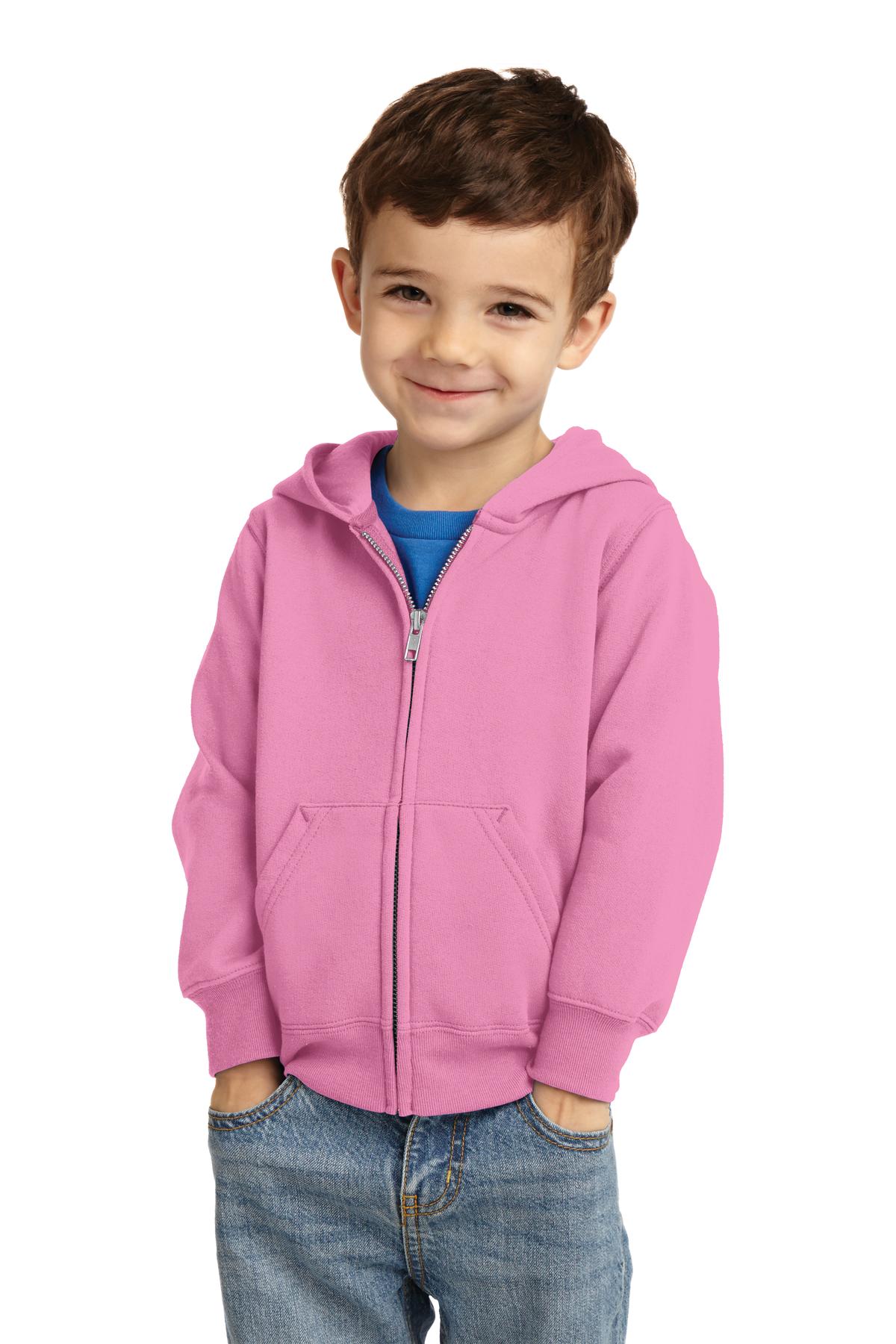 Port & Company- Port & Company® Toddler Core Fleece Full-Zip Hooded Sweatshirt. CAR78TZH-Medtech- 2