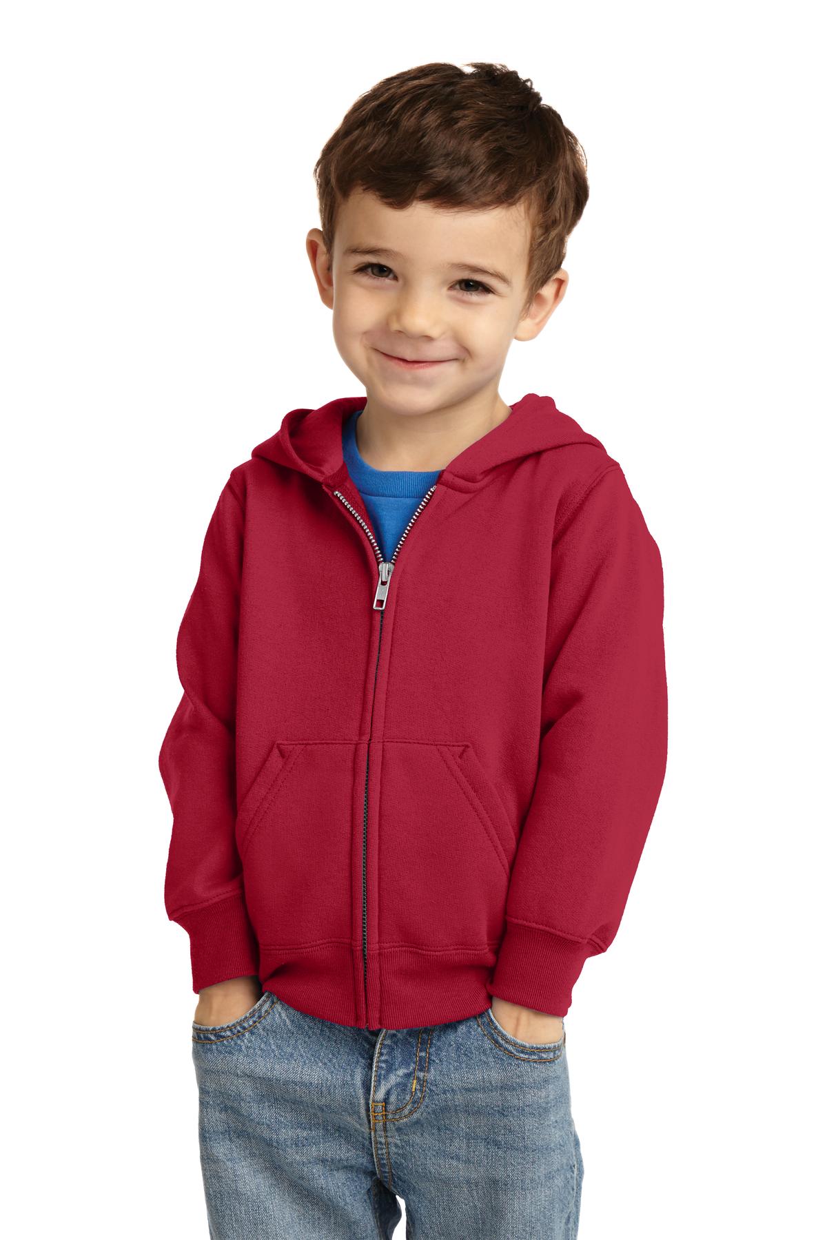 Port & Company- Port & Company® Toddler Core Fleece Full-Zip Hooded Sweatshirt. CAR78TZH-Medtech- 5