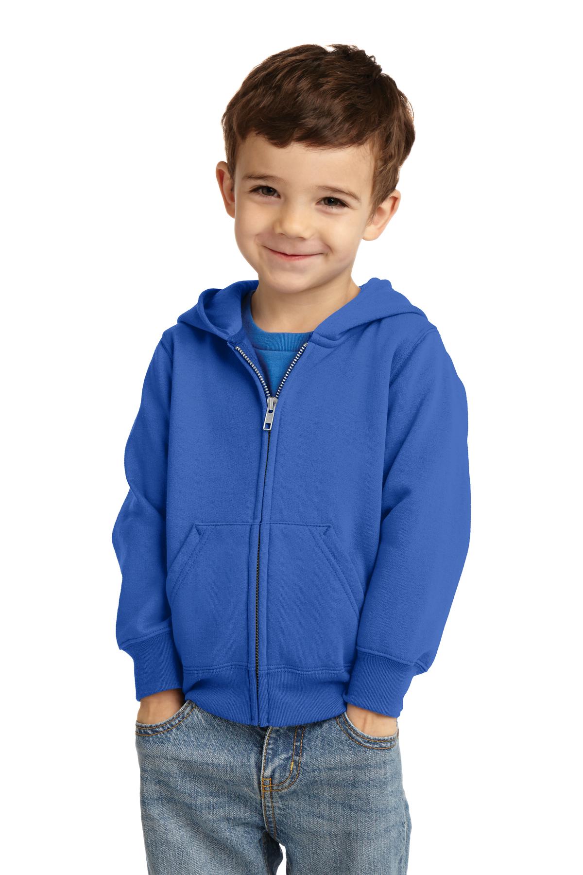 Port & Company- Port & Company® Toddler Core Fleece Full-Zip Hooded Sweatshirt. CAR78TZH-Medtech- 6