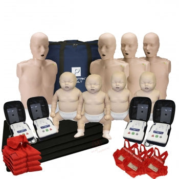 CPR Adult Manikin 4-Pack & Infant Manikin 4-Pack w. Feedback, AED UltraTrainers