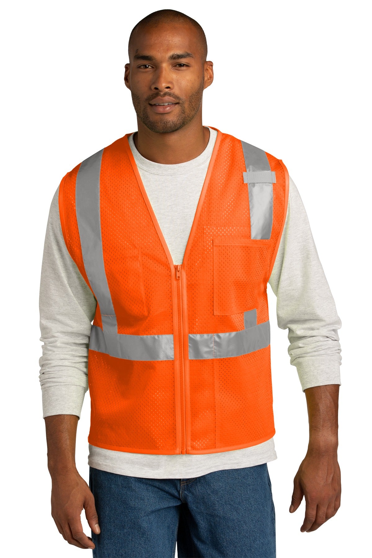 CornerStone- CornerStone ® ANSI 107 Class 2 Mesh Zippered Vest. CSV102-Medtech- 1