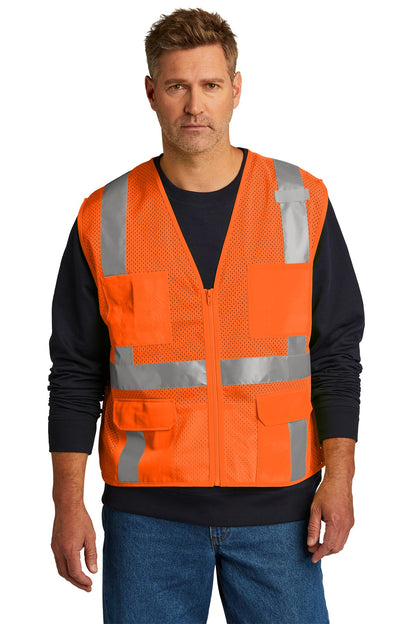 CornerStone- CornerStone ® ANSI 107 Class 2 Mesh Six-Pocket Zippered Vest. CSV104-Medtech- 1