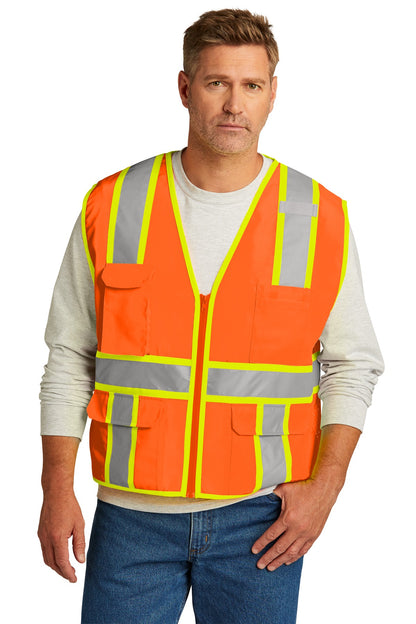 CornerStone- CornerStone ® ANSI 107 Class 2 Surveyor Zippered Two-Tone Vest. CSV105-Medtech- 1