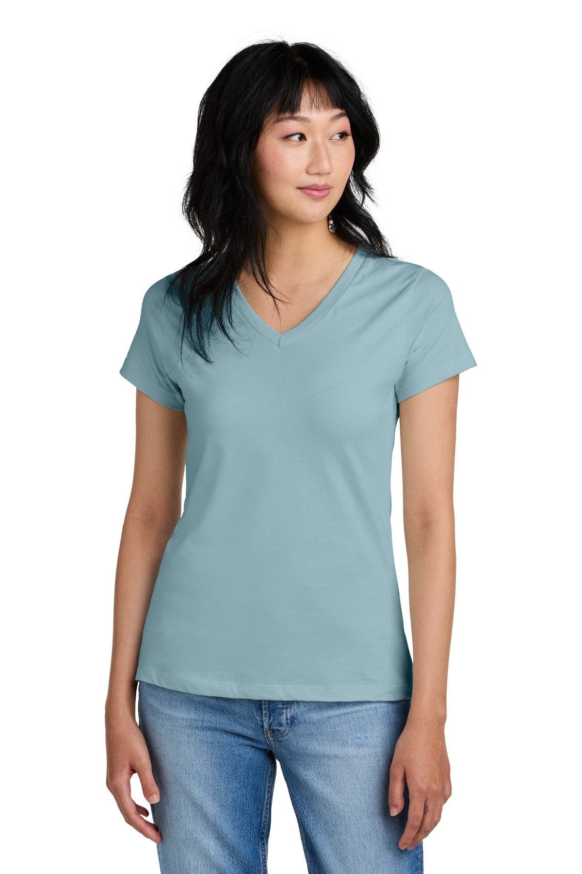 District- District® - Women's Perfect Weight® V-Neck Tee. DM1170L-Medtech- 3