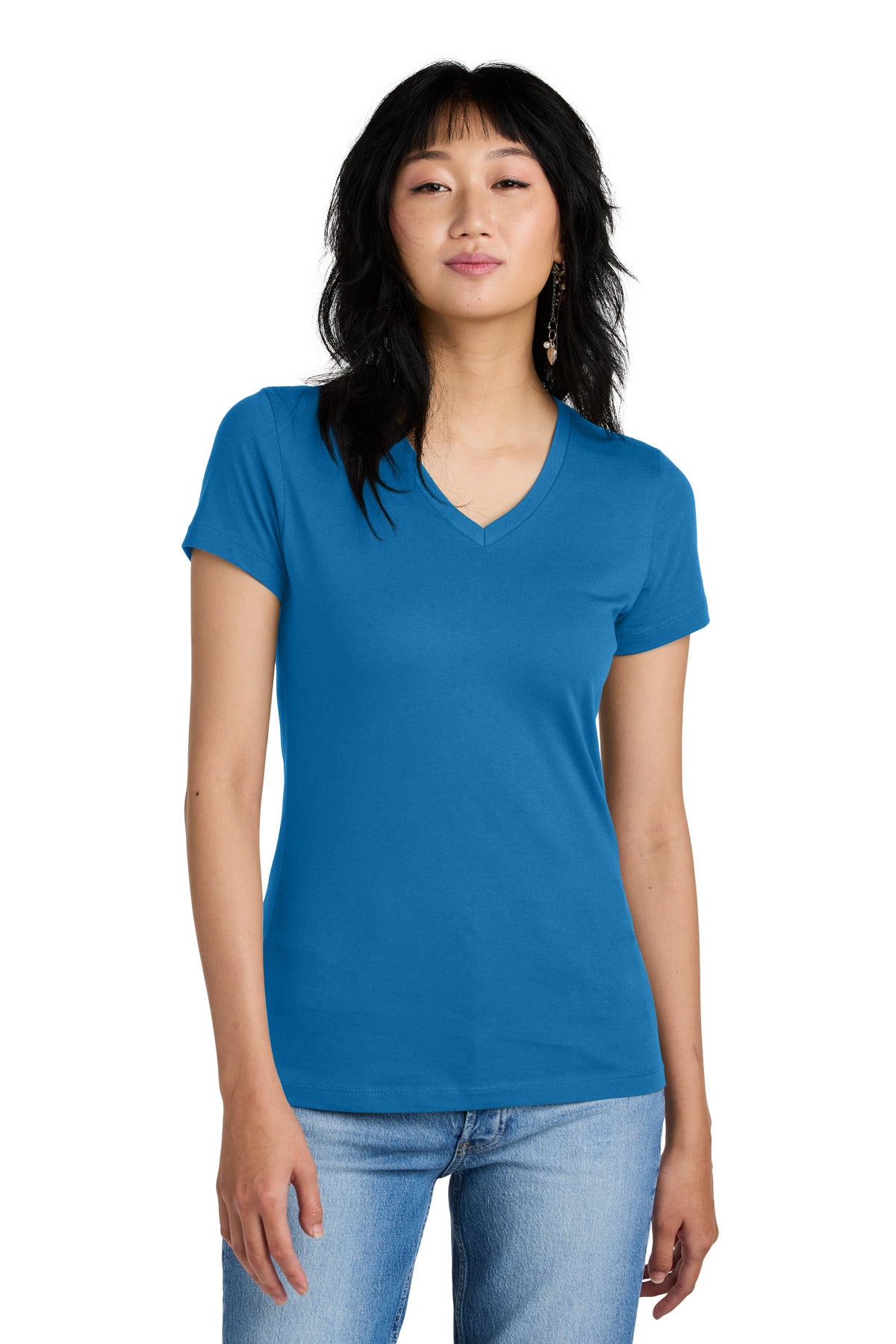 District- District® - Women's Perfect Weight® V-Neck Tee. DM1170L-Medtech- 4