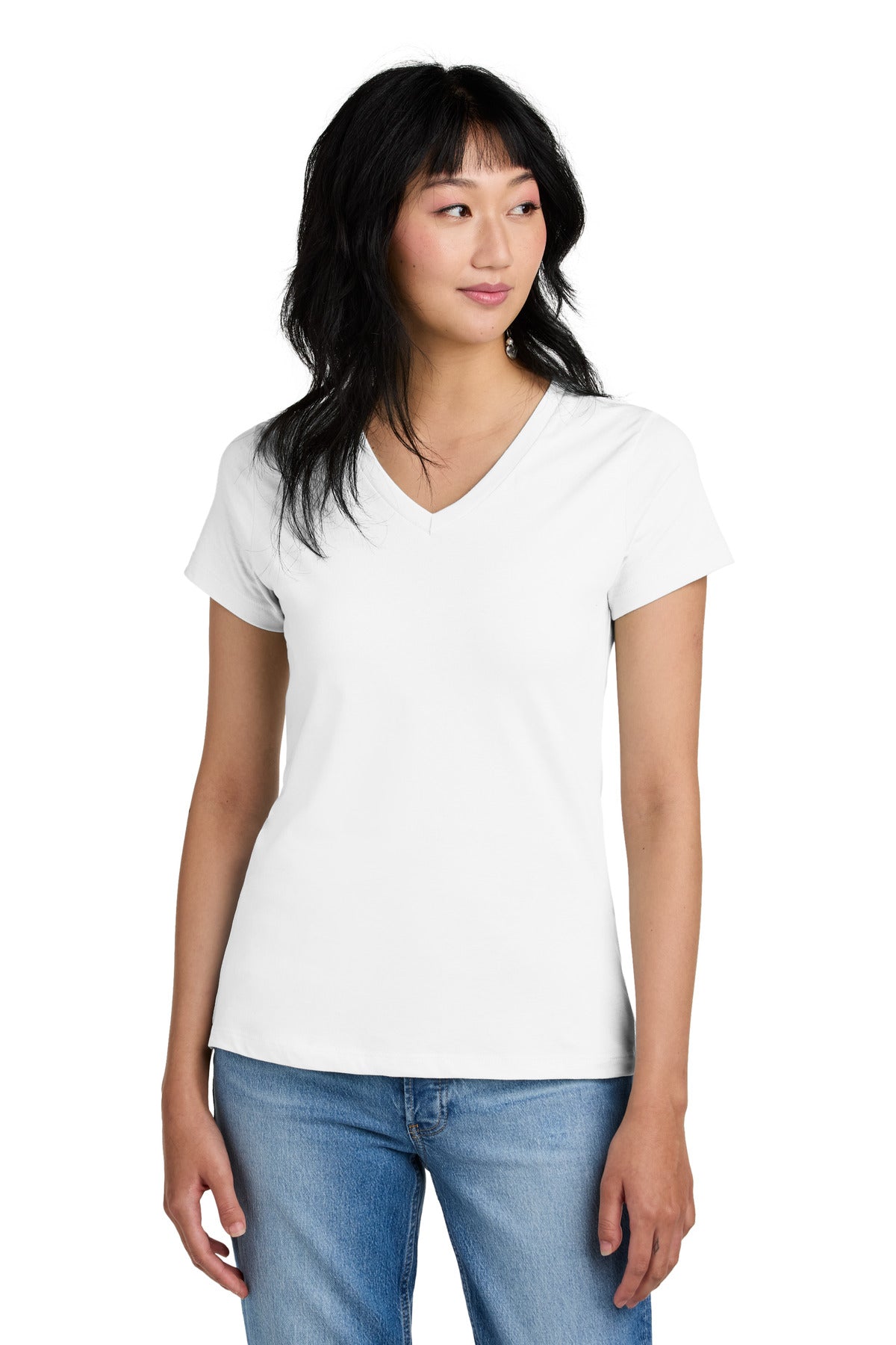 District- District® - Women's Perfect Weight® V-Neck Tee. DM1170L-Medtech- 6