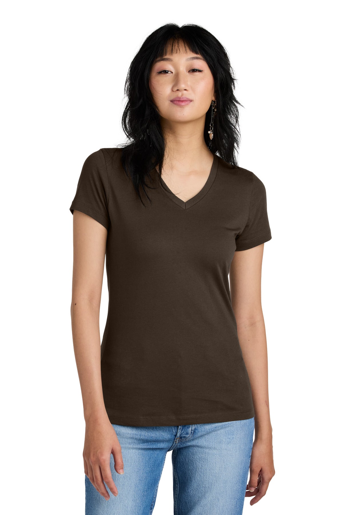 District- District® - Women's Perfect Weight® V-Neck Tee. DM1170L-Medtech- 12