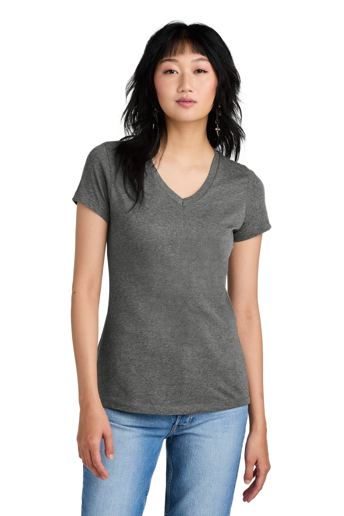 District- District® - Women's Perfect Weight® V-Neck Tee. DM1170L-Medtech- 16