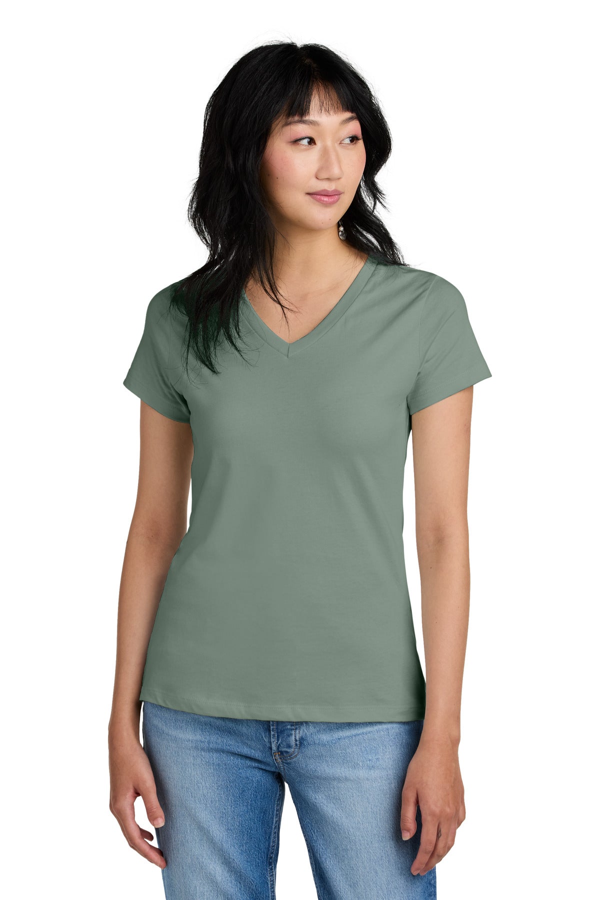 District- District® - Women's Perfect Weight® V-Neck Tee. DM1170L-Medtech- 18