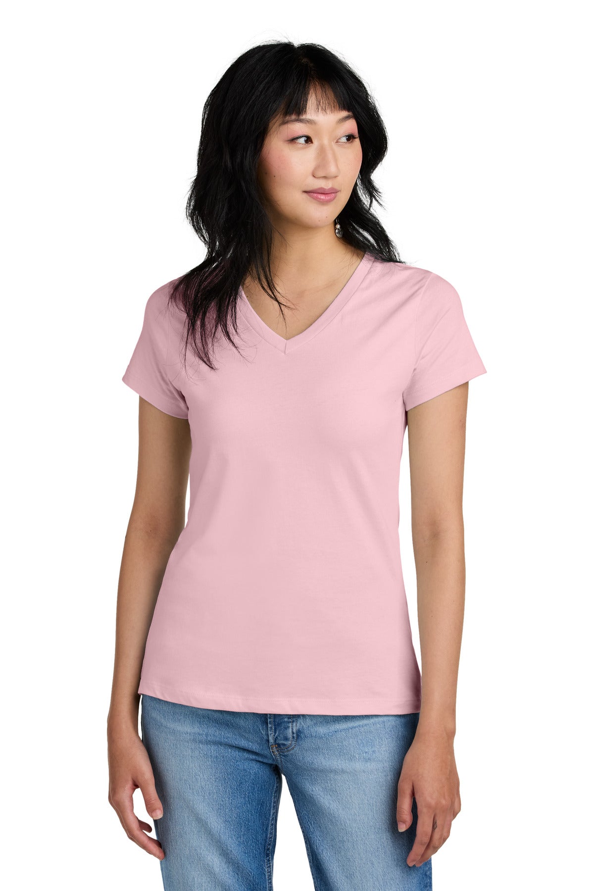 District- District® - Women's Perfect Weight® V-Neck Tee. DM1170L-Medtech- 19