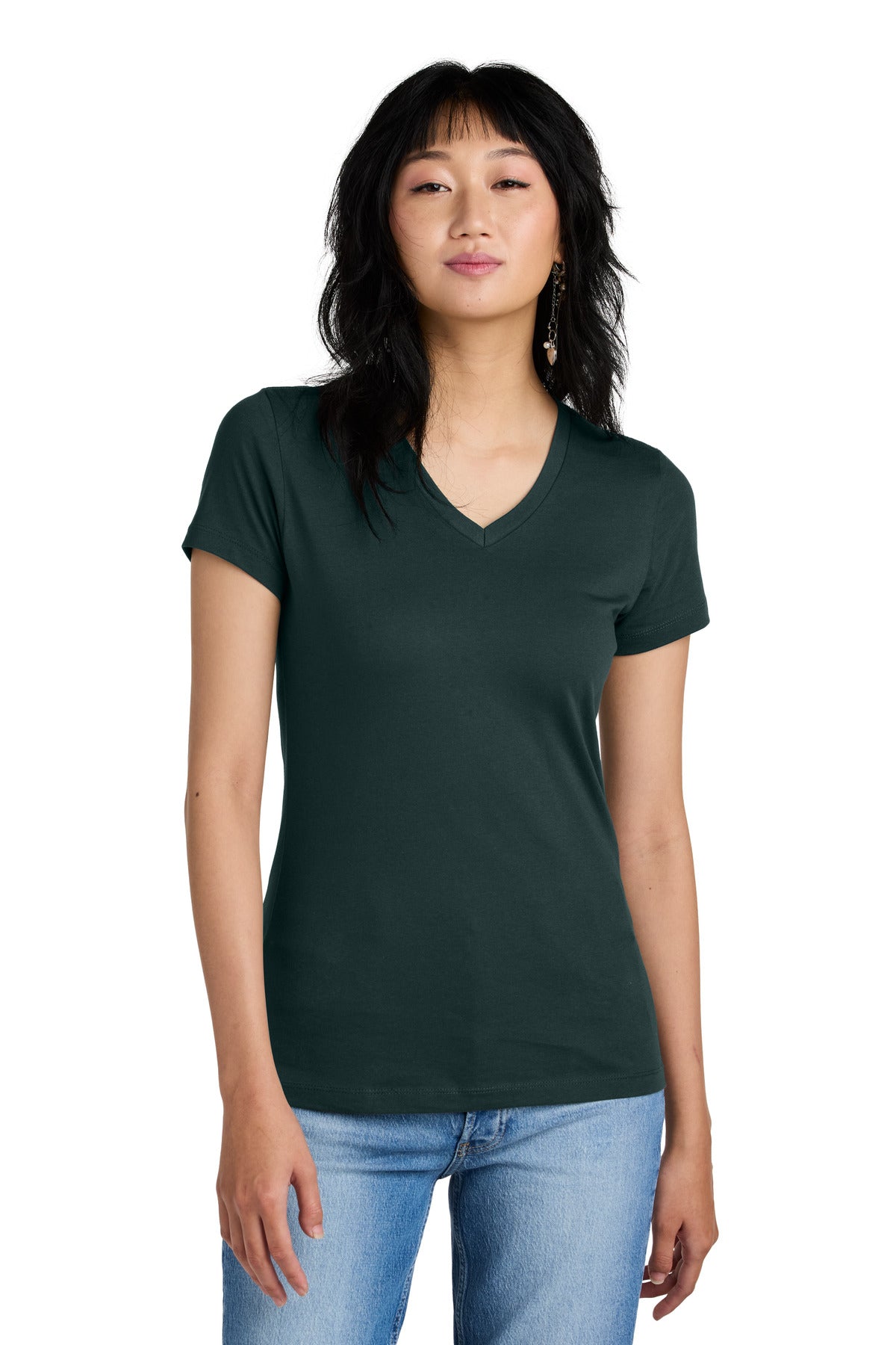 District- District® - Women's Perfect Weight® V-Neck Tee. DM1170L-Medtech- 24