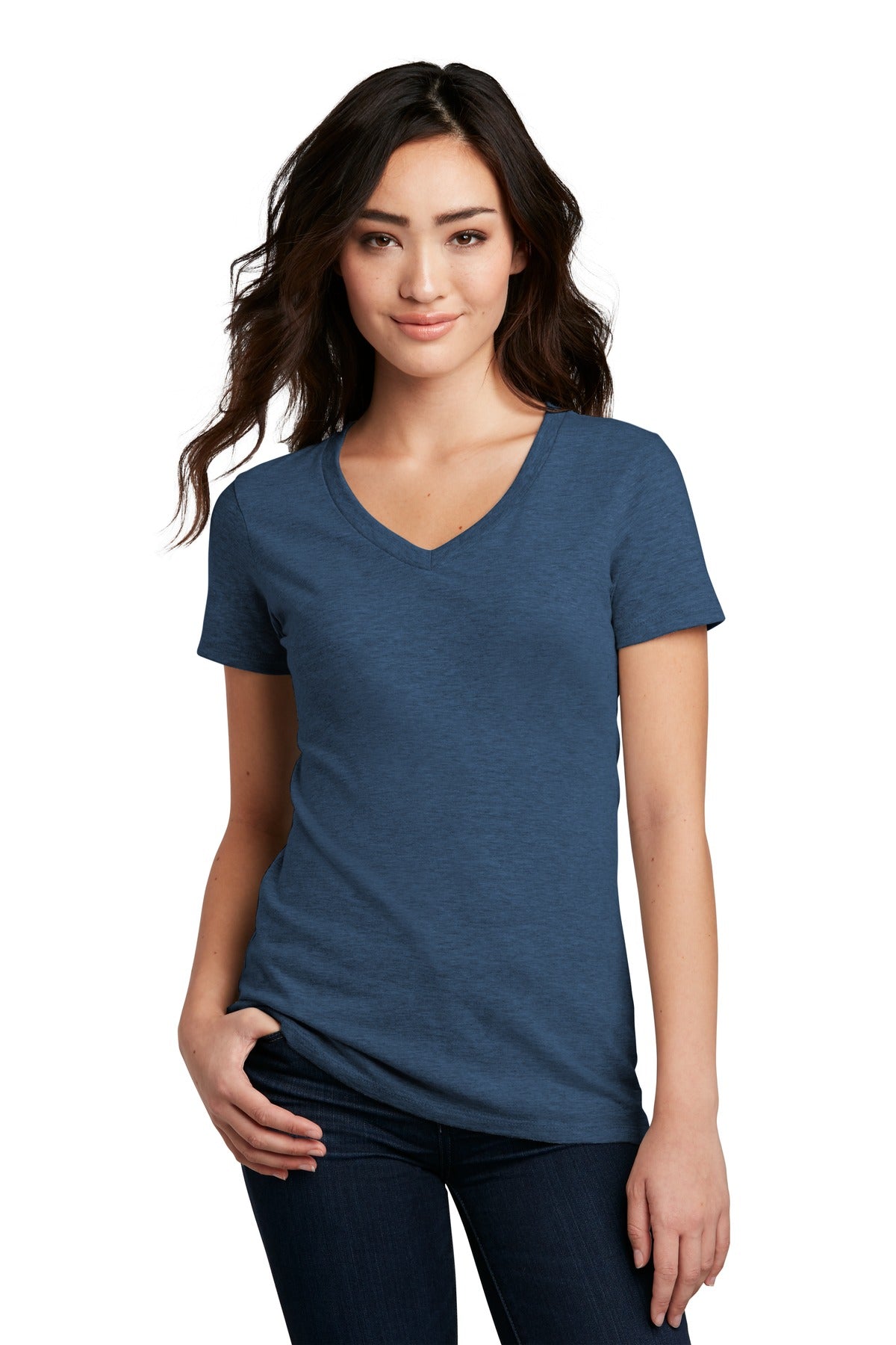 District- District® Women's Perfect Blend® CVC V-Neck Tee. DM1190L-Medtech- 4