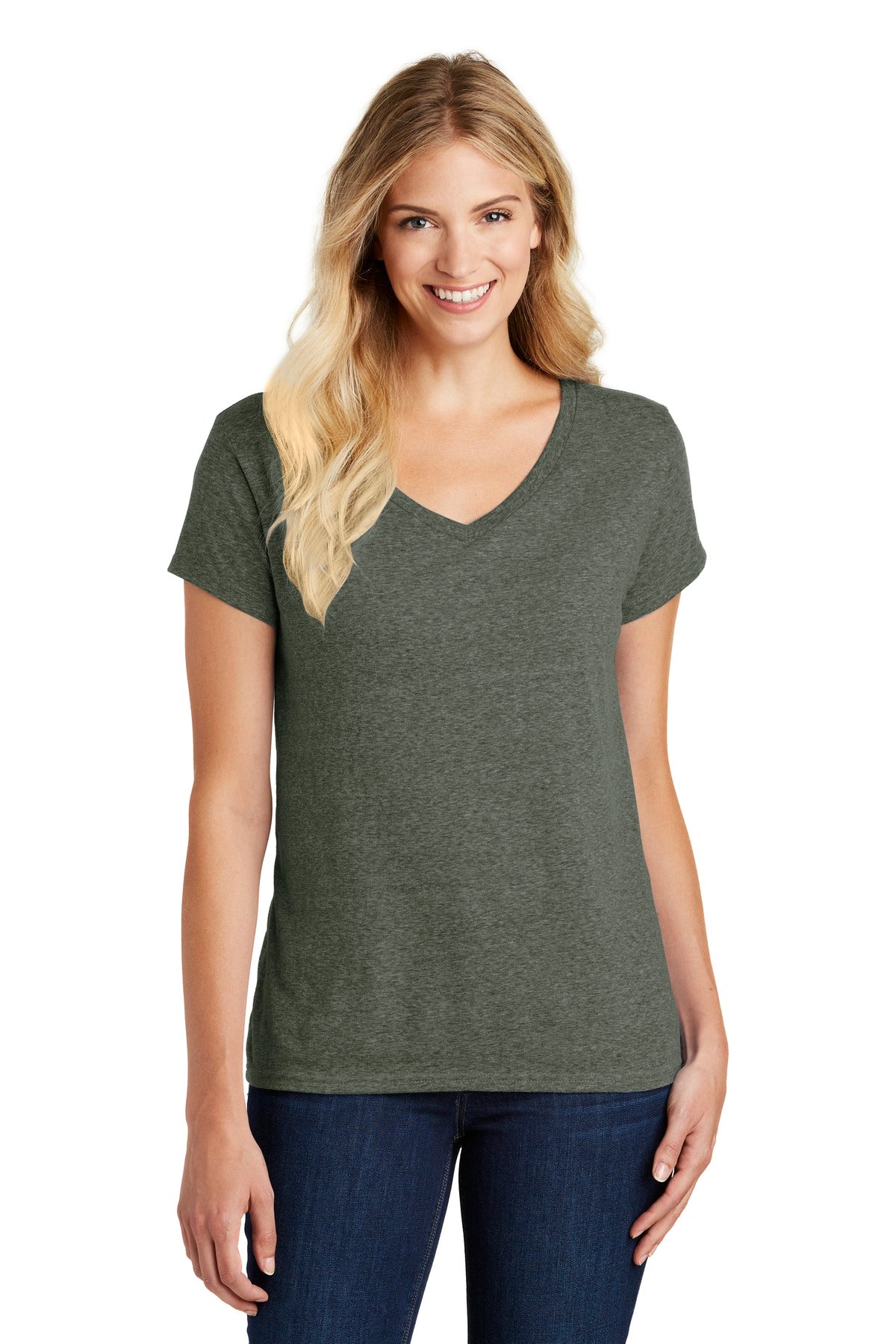 District- District® Women's Perfect Blend® CVC V-Neck Tee. DM1190L-Medtech- 12