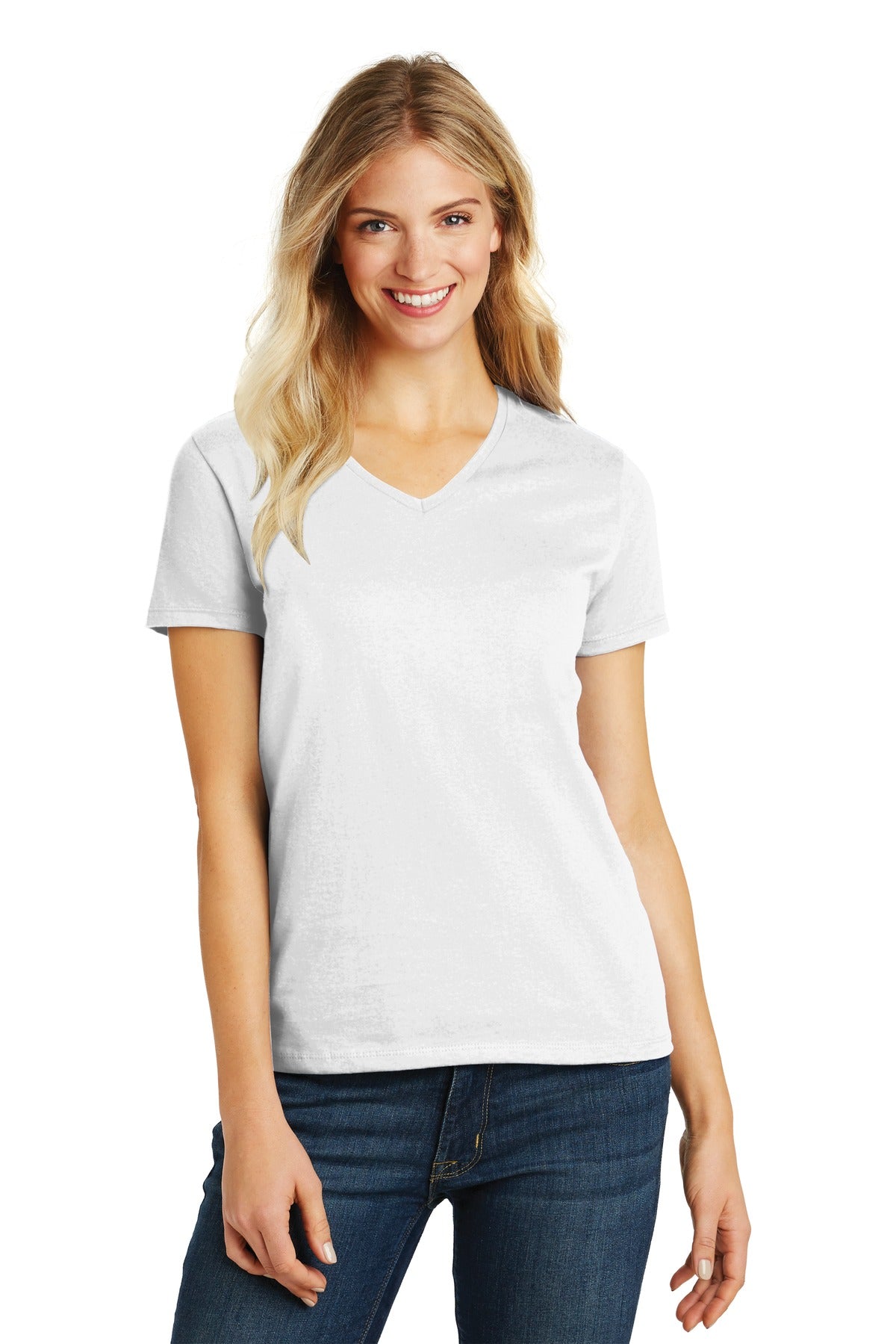 District- District® Women's Perfect Blend® CVC V-Neck Tee. DM1190L-Medtech- 21