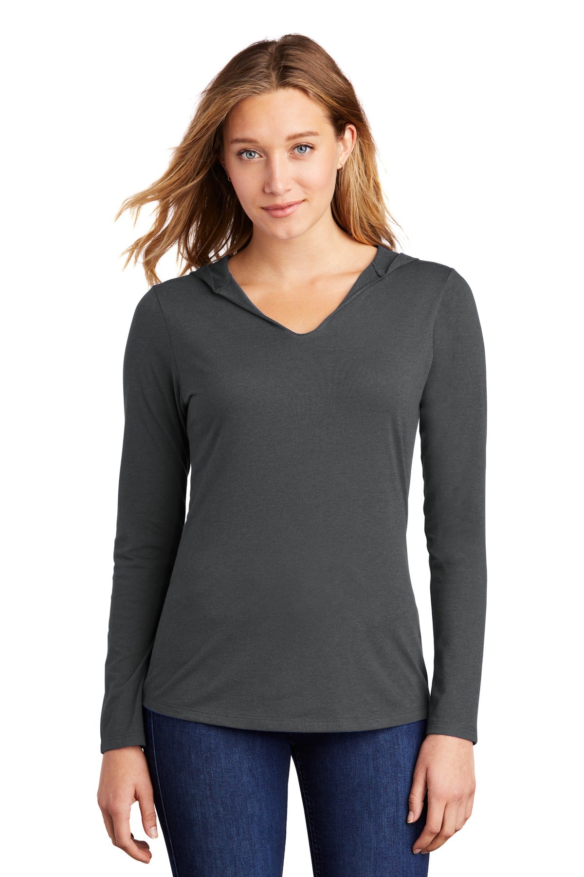 District- District® Women's Perfect Tri® Long Sleeve Hoodie. DM139L-Medtech- 2