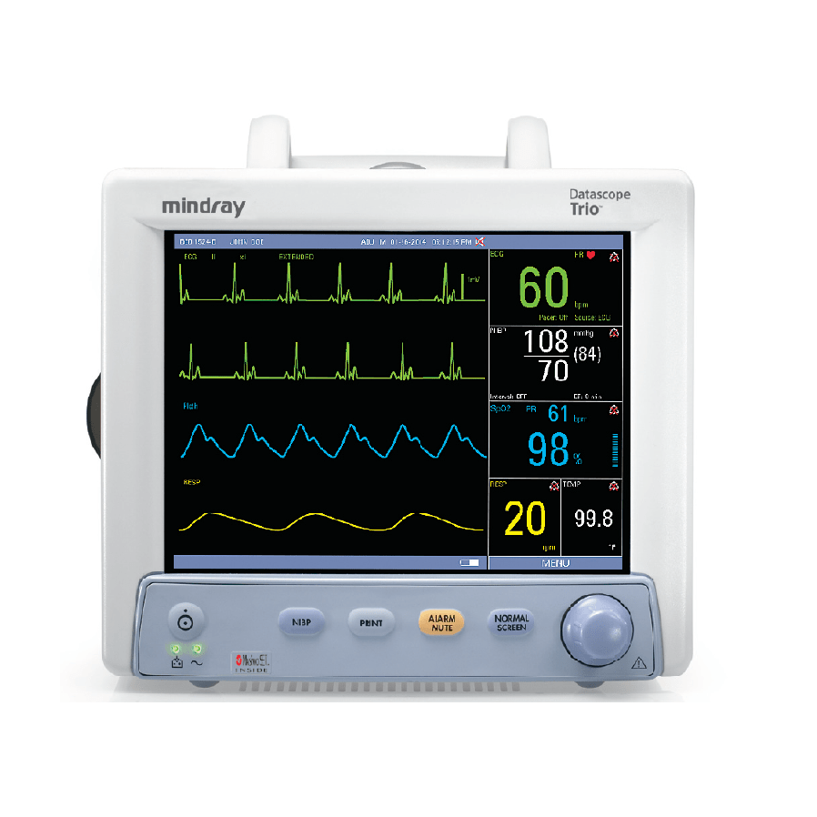 Datascope Mindray Trio Patient Monitor w/ECG, SPO2, NIBP, Temp & Recorder, Recertified