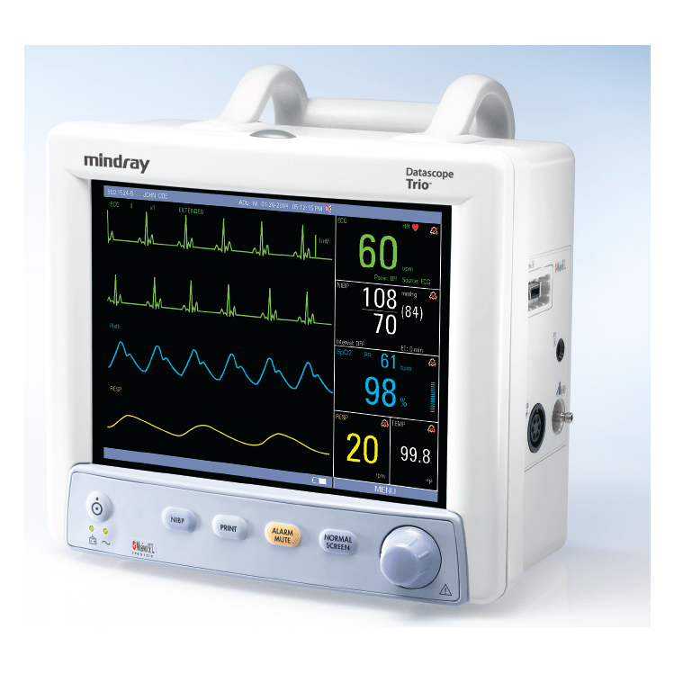 Datascope Mindray Trio Patient Monitor w/ECG, SPO2, NIBP, Temp & Recorder, Recertified